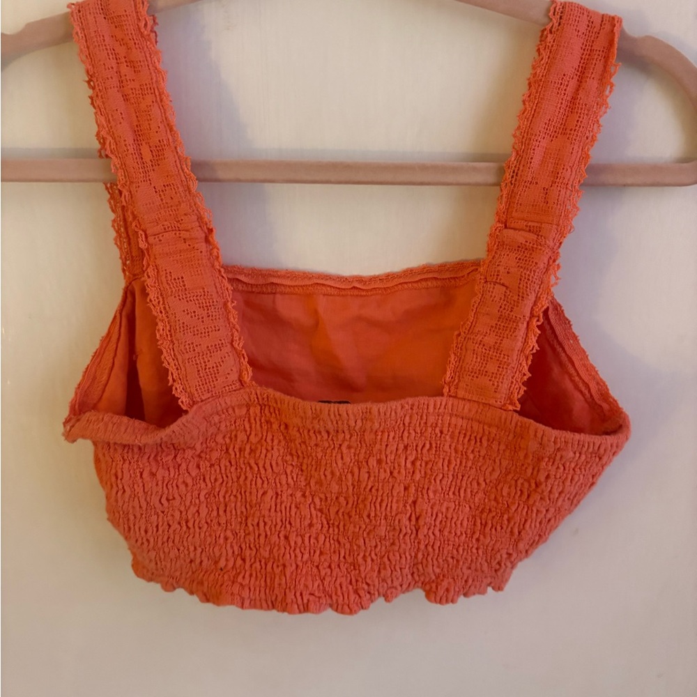 American Eagle Outfitters Coral Lace Top - Picture 2 of 3